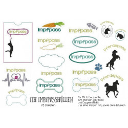 ITH - Stickserie Impfpasshüllen - Hund, Katze, Pferd, Kaninchen